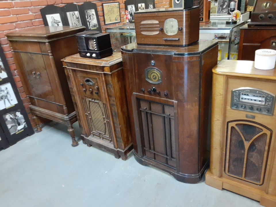 A display case at the Radio Days Theater of the Mind Museum