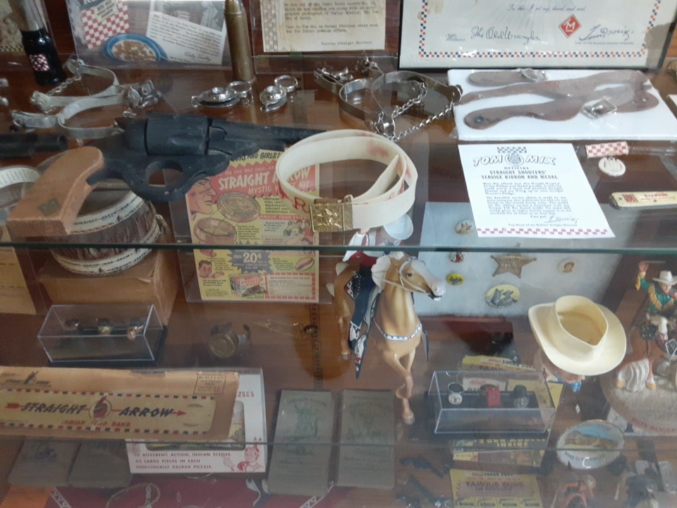 A display case at the Radio Days Theater of the Mind Museum