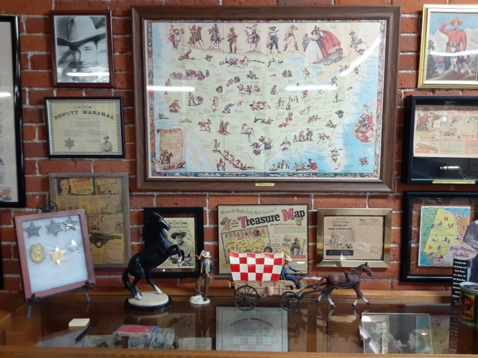 A display case at the Radio Days Theater of the Mind Museum