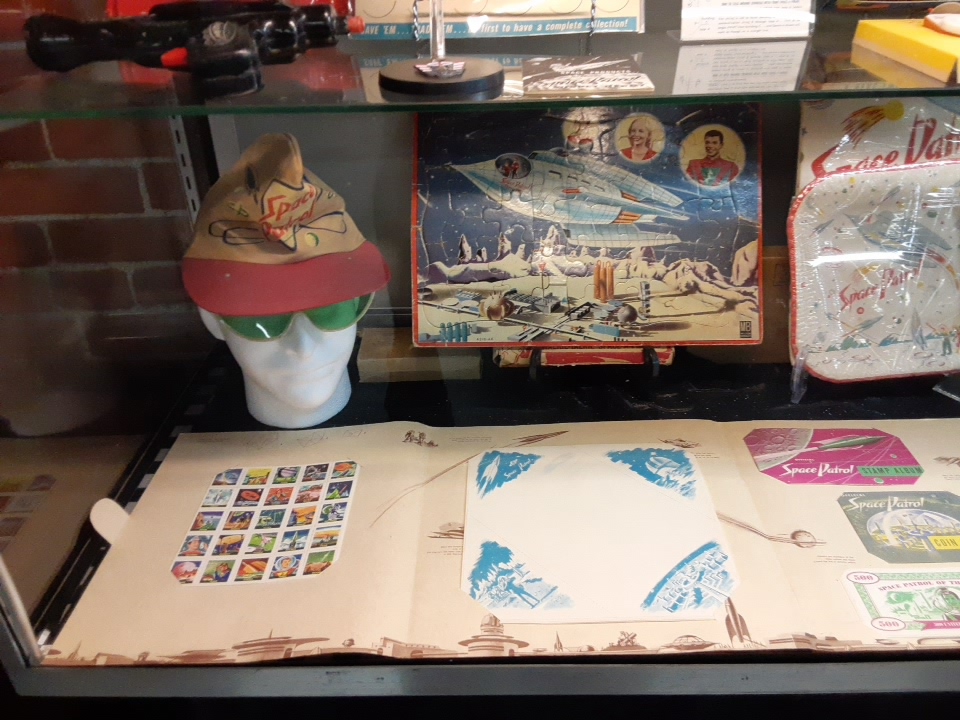 A display case at the Radio Days Theater of the Mind Museum